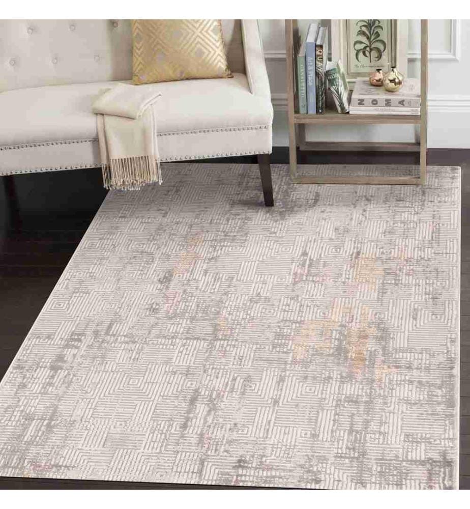 Tapis, Gris, Beige, Marron, 60% Polyproplène - 40% Polyester, 120 x 180 cm