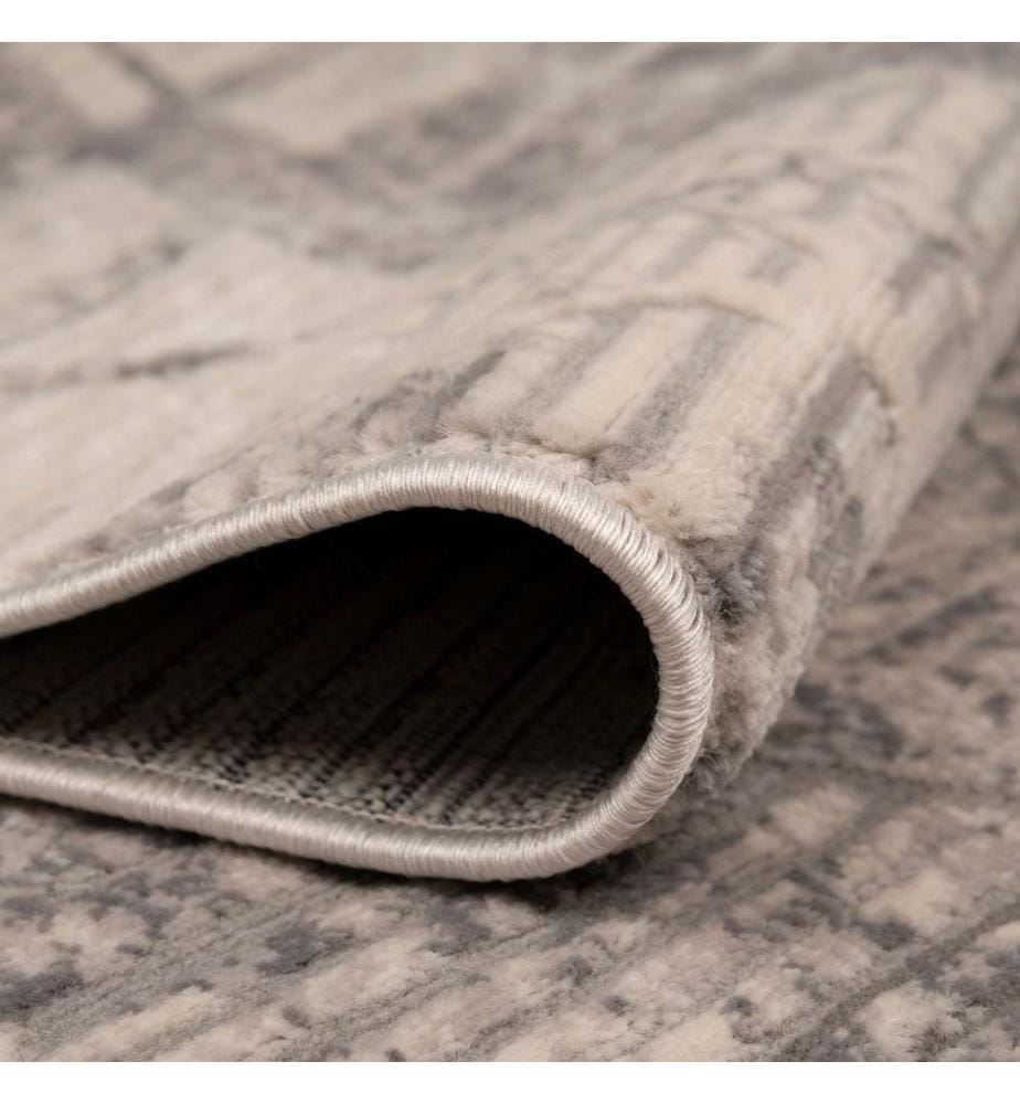 Tappeto da sala, Grigio, Beige, Marrone, 60% Polipropilene - 40% Poliestere, 80 x 150 cm