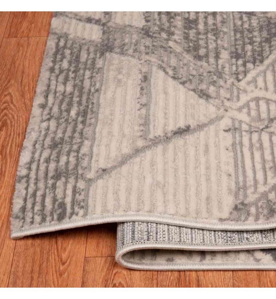 Tappeto da sala, Grigio, Beige, Marrone, 60% Polipropilene - 40% Poliestere, 80 x 150 cm
