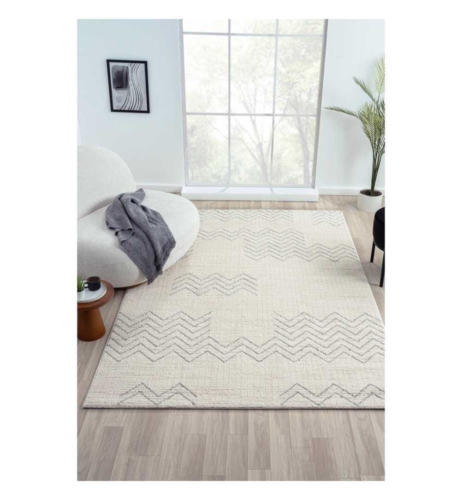 Tappeto, Crema, 100% poliestere, 80 x 150 cm