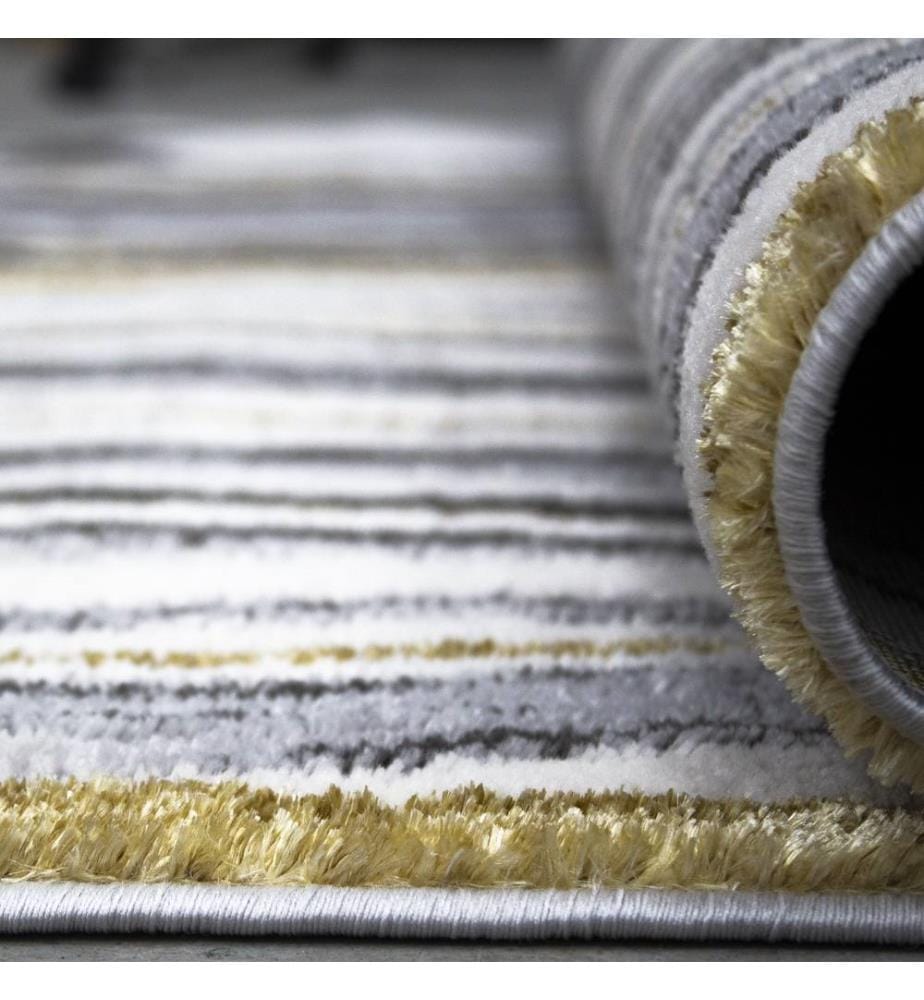 Tapis de hall, blanc, noir, gris, or, 100 % polypropylène, 80 x 150 cm