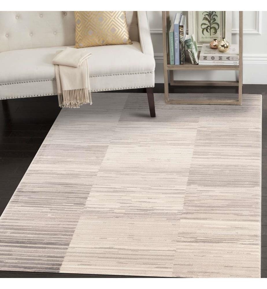 Tapis de hall, gris, beige, brun, 60 % polyproplène / 40 % polyester, 80 x 300 cm