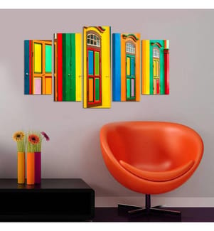 Pittura decorativa in MDF, 5 pezzi, Multicolore, Mdf