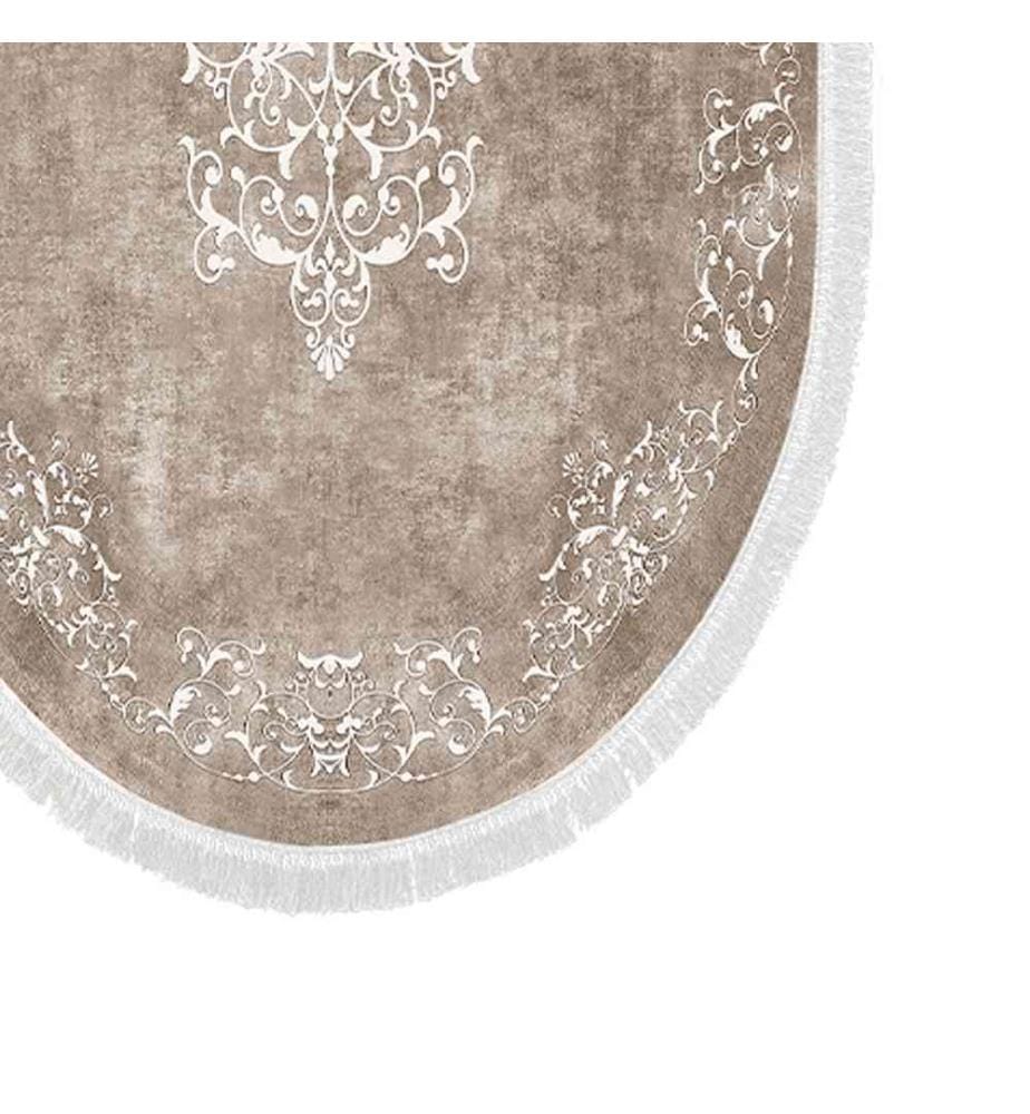 Bathmat Set, 2 Pieces, Beige White, Polyester, 850 gr-m²