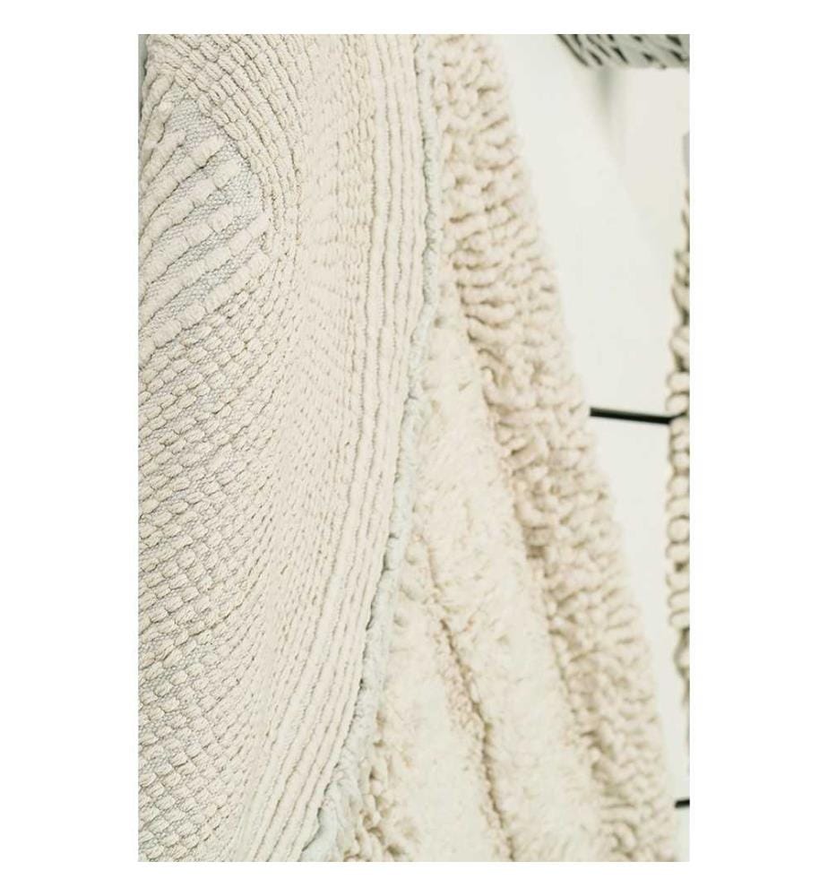 Set de tapis de bain, 2 pièces, écru, coton, antibactérien