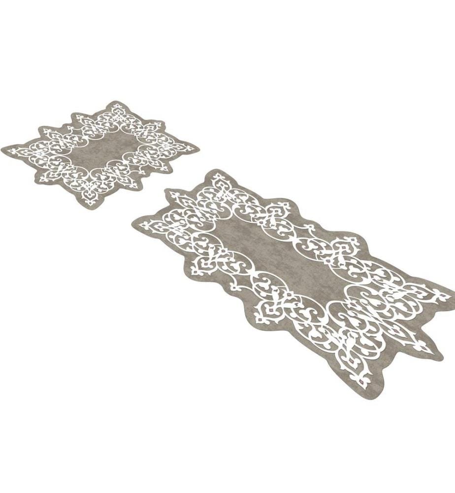 Bathmat Set, 2 Pieces, Cream, Polyester, 1300 gr-m²