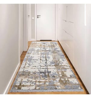 Tapis de hall, 80 x 400, , Gris, Beige, Crème, 60% Polypropylène - 40% Polyester, 1700 G-m²,