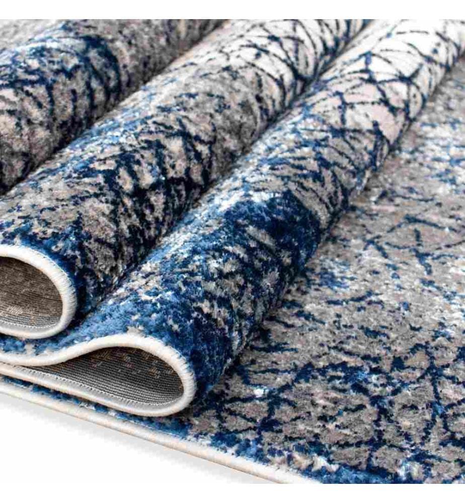 Tappeto da sala, 80 x 150, , Crema, Blu, Poliestere, 2200 gr-m²,