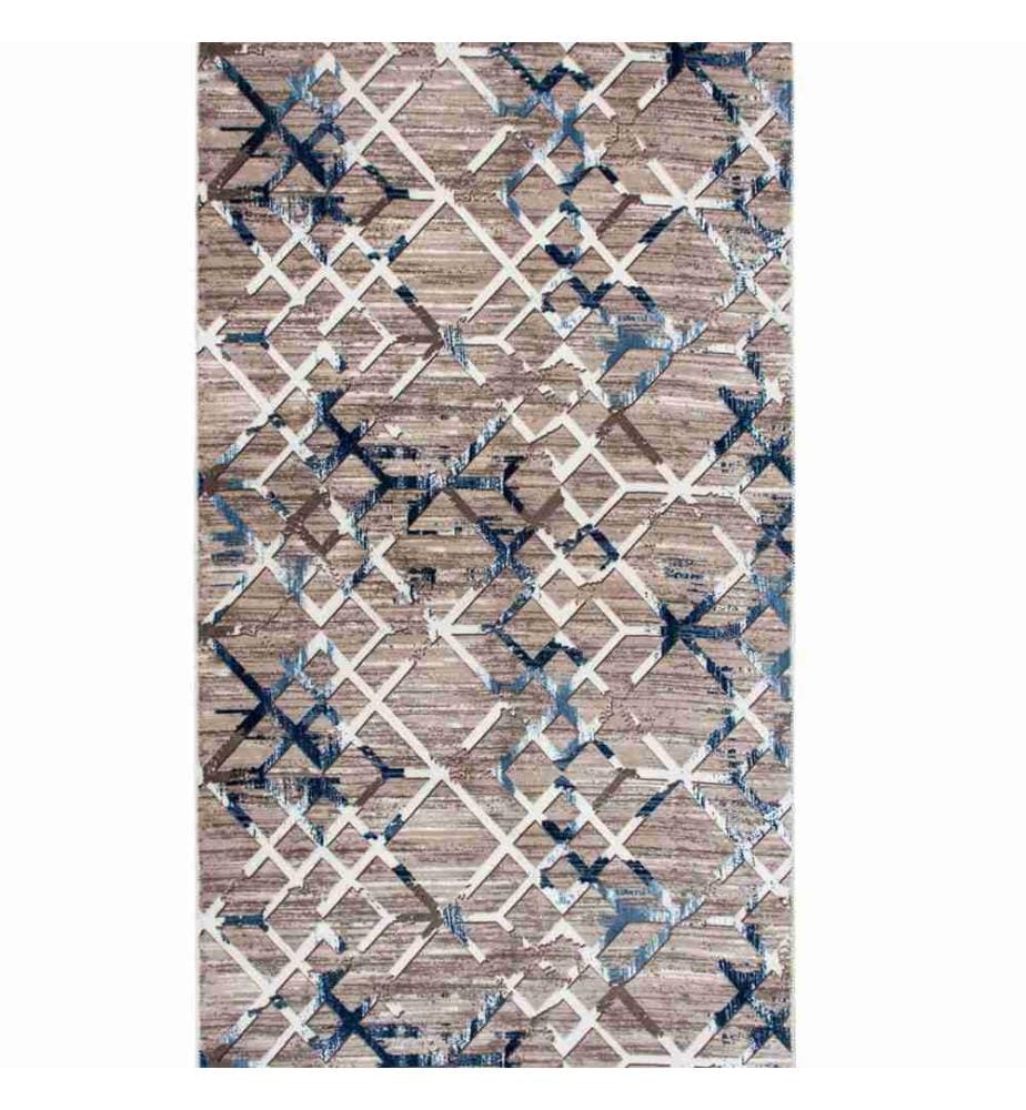Tappeto da sala, 100 x 200, , Visone, Blu, Poliestere, 1500 gr-m²,