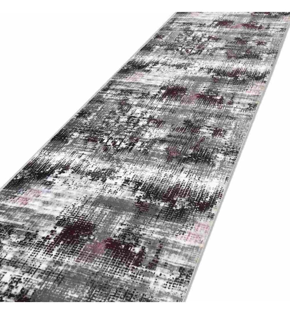 Flurteppich, 80 x 400, , Grau, Rosa, Polyester, 1500 gr-m²,