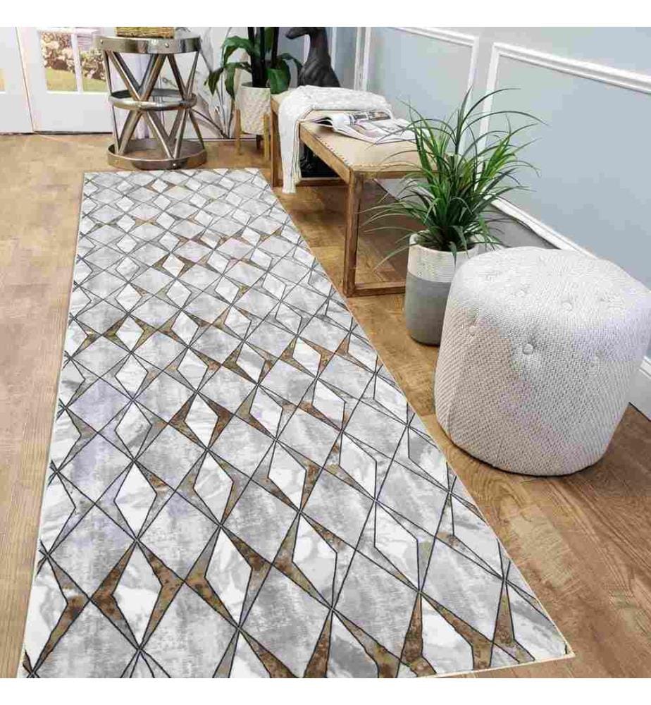 Hallenteppich, 100 x 450, , Grau, Gold, Polyester, 1500 gr-m²,
