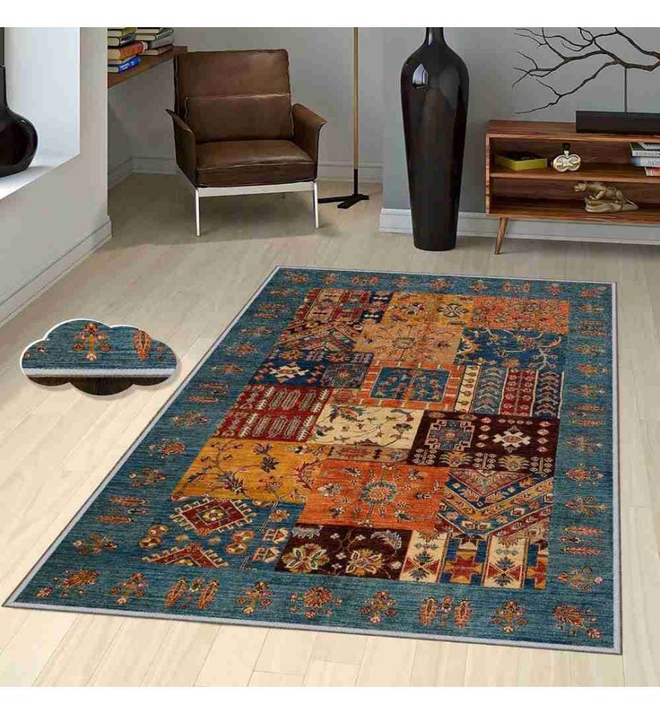 Tappeto da sala, 100 x 200, , Multicolore, Poliestere, Altezza pelo 1 mm