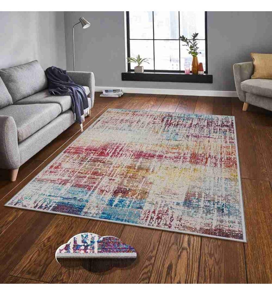 Tappeto da sala, 100 x 150, , Multicolore, Poliestere, Altezza pelo 1 mm