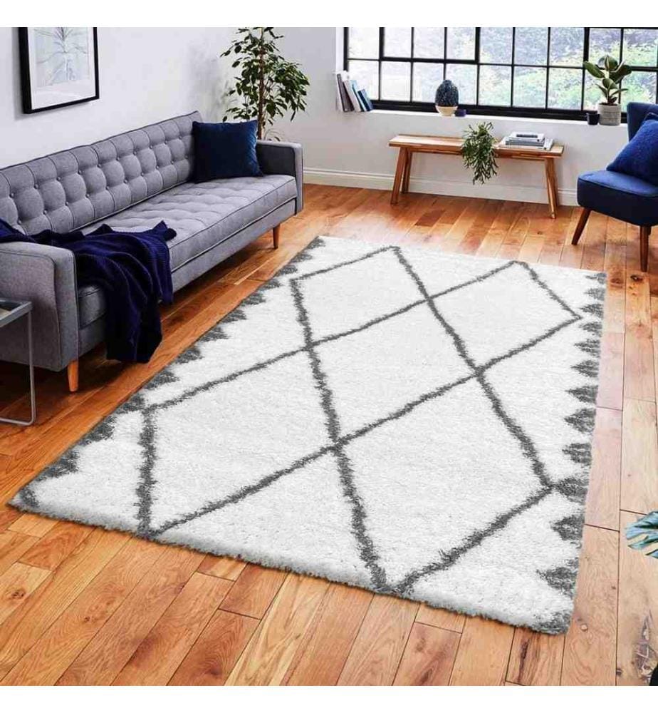 Tapis de hall, 80 x 150, , Blanc, Gris, Polyproplène, 2500 G-m²,
