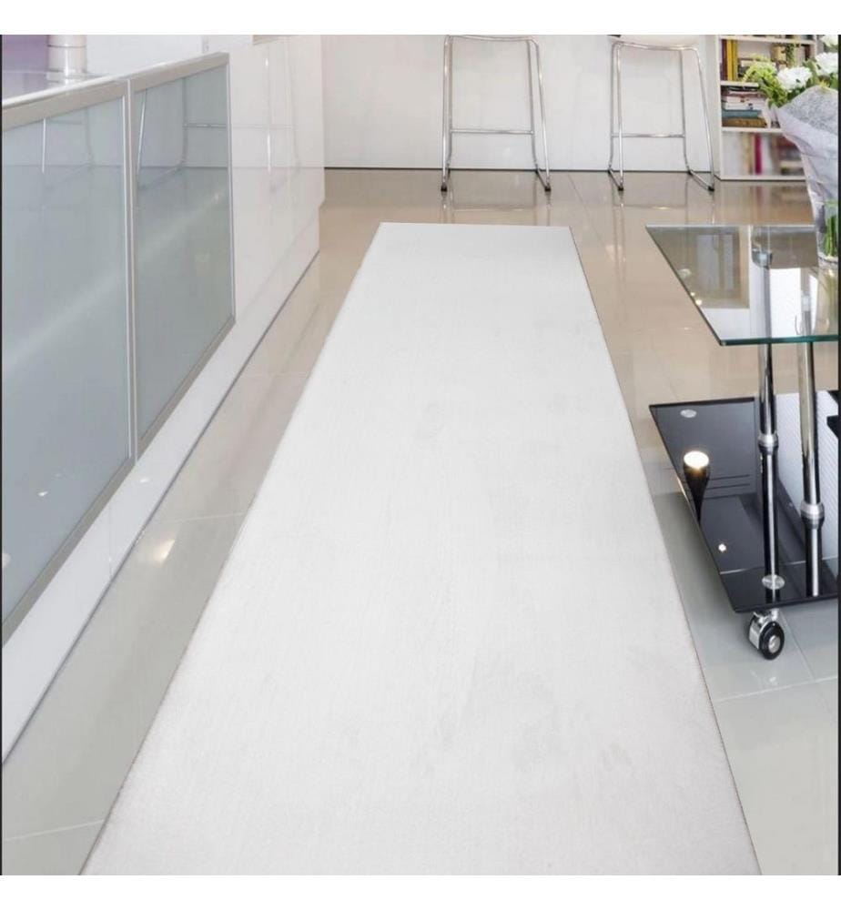 Tappeto da sala, 100 x 400, , Bianco, Poliestere, 1500 gr-m²,