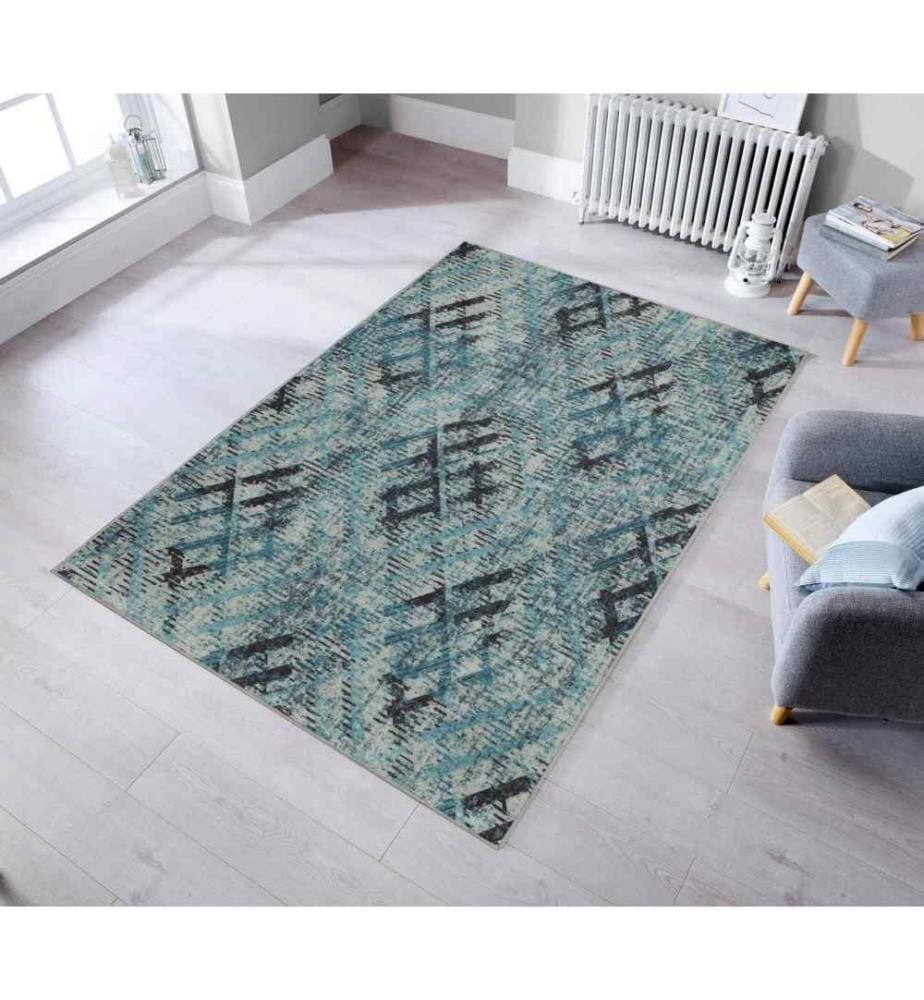 Tappeto da sala, 100 x 150, , Multicolore, Poliestere, Altezza pelo 1 mm