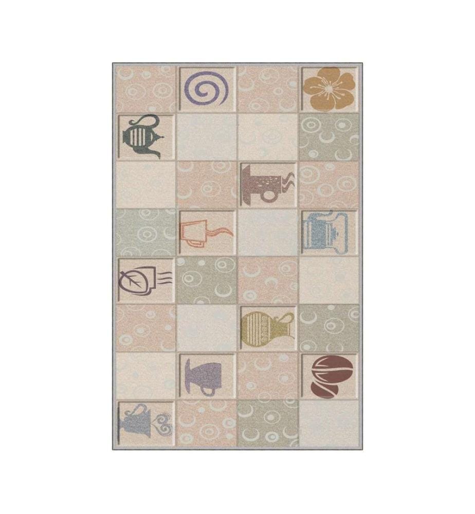 Tappeto da sala, 100 x 150, , Multicolore, Poliestere, Altezza pelo 1 mm