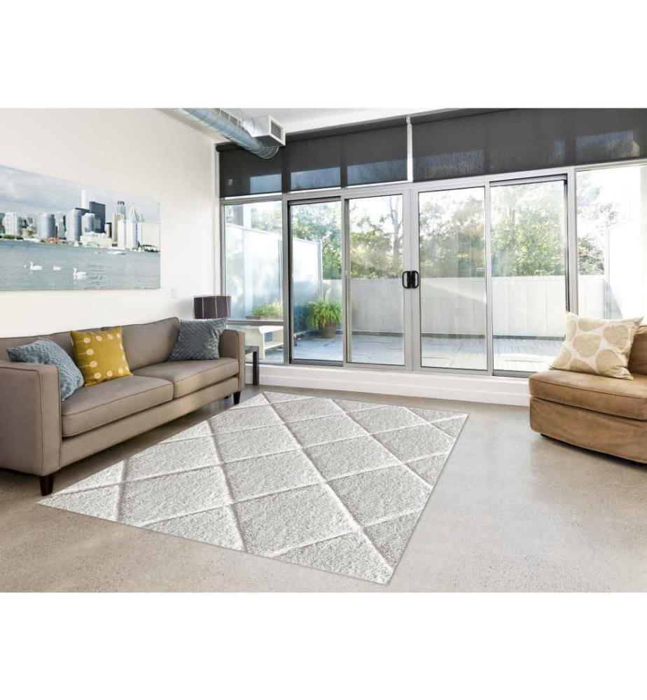 Tappeto da sala, 80 x 150, , Bianco, Shagpile, 2600 gr-m²,