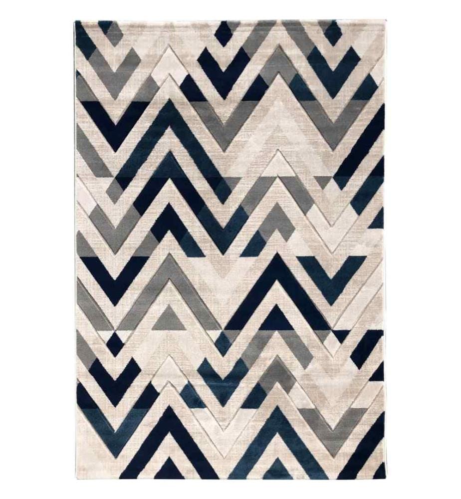 Tappeto da sala, 80 x 250, , Blu, Crema, Beige, Polipropilene, 2200 gr-m²,