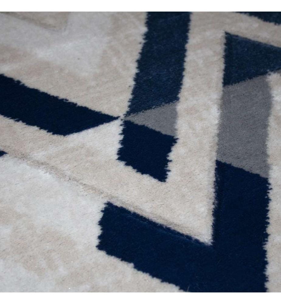 Tappeto da sala, 80 x 250, , Blu, Crema, Beige, Polipropilene, 2200 gr-m²,