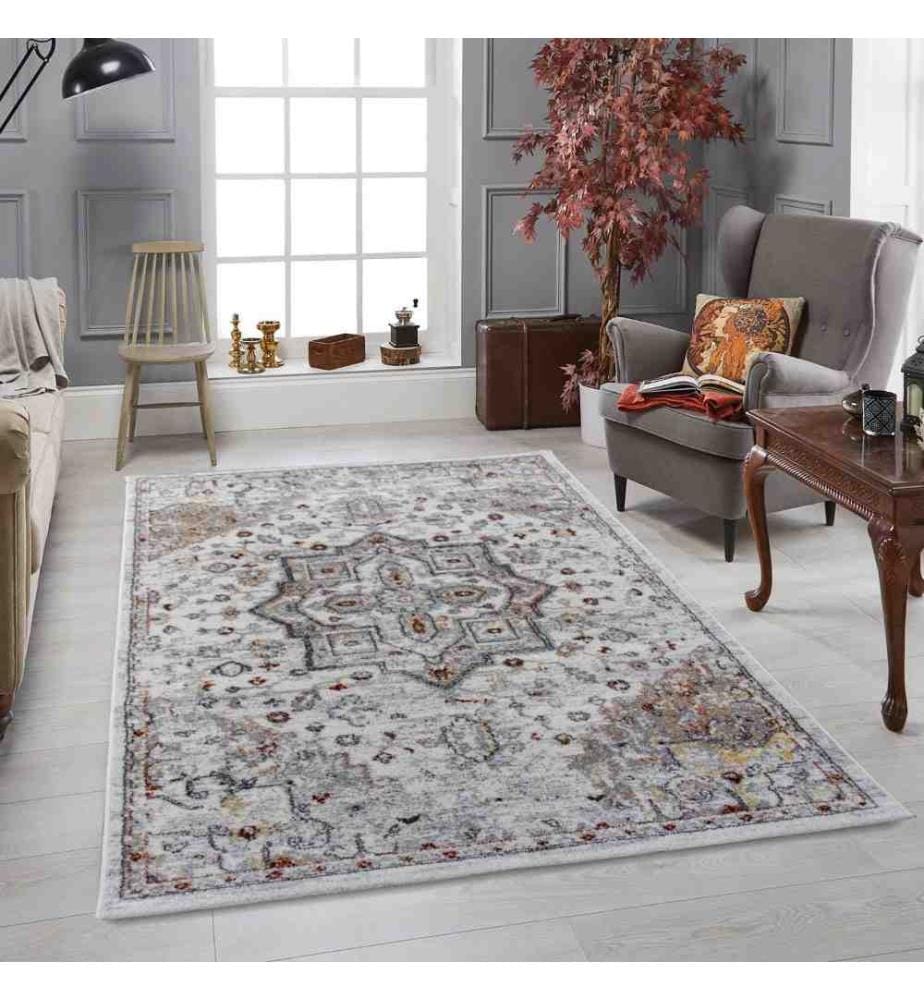Flurteppich, 80 x 150, , Creme, Grau, Polyester, 1500 gr-m²,