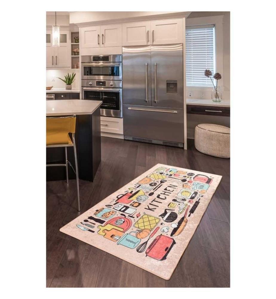 Tappeto da sala, 80 x 200, , Multicolore, 50% tessuto di velluto - 50% poliestere, altezza pelo 4 mm