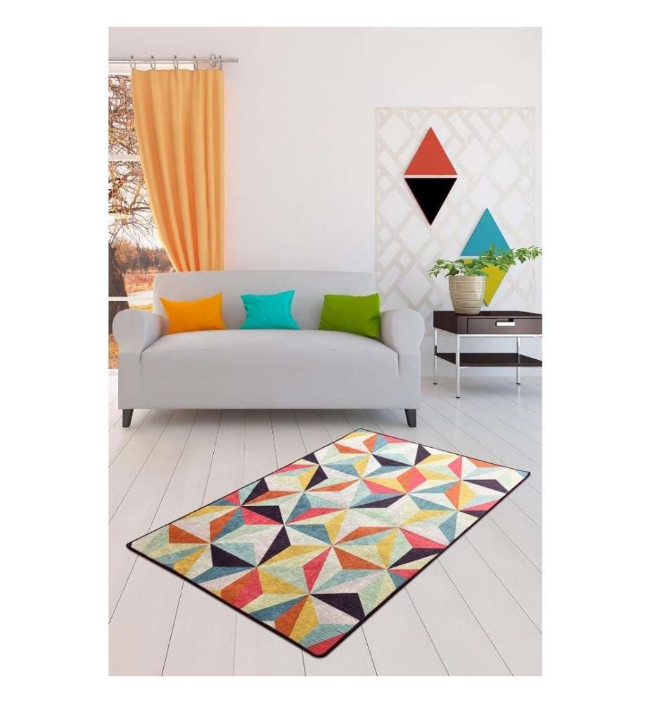 Tappeto da sala, 60 x 140, , Multicolore, 50% tessuto di velluto - 50% poliestere, altezza pelo 4 mm
