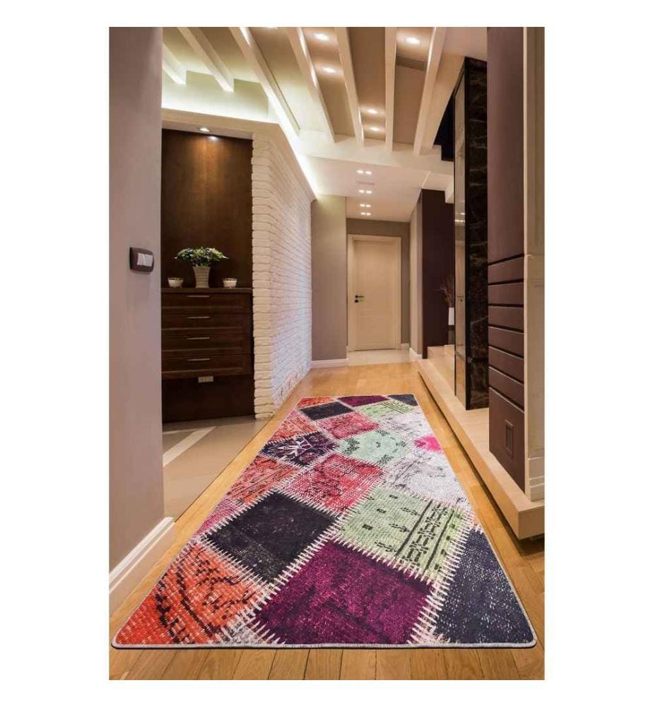 Tappeto da sala, 80 x 150, , Multicolore, 50% tessuto di velluto - 50% poliestere, altezza pelo 4 mm