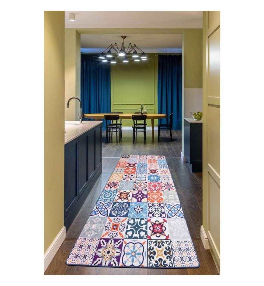 Tappeto da sala, 80 x 150, , Multicolore, 50% tessuto di velluto - 50% poliestere, altezza pelo 4 mm