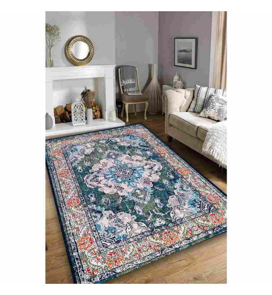 Tappeto da sala, 80 x 150, , Multicolore, 70% Cotone - 30% Poliestere, 1100 gr-m²,