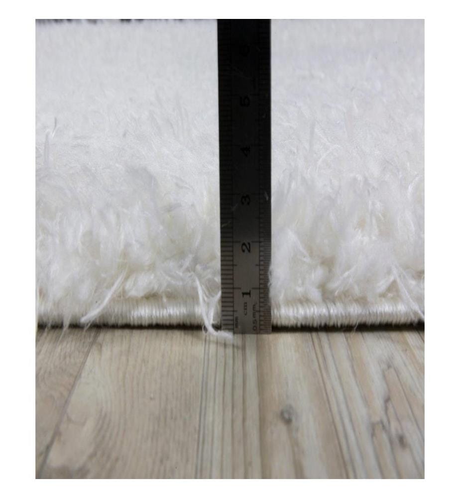 Tappeto da sala, 80 x 150, , Bianco, Poliestere lucido, Altezza pelo 50 mm