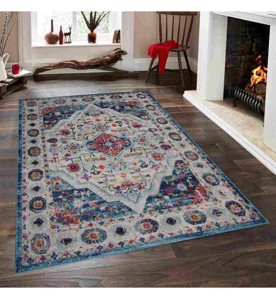 Tapis de hall, 100 x 200, , Bleu, Polypropylène, 1500 G-m²,
