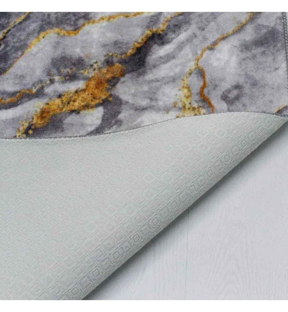 Tappeto da sala, 100 x 350, , Grigio, Oro, Poliestere, 1100 gr-m²,