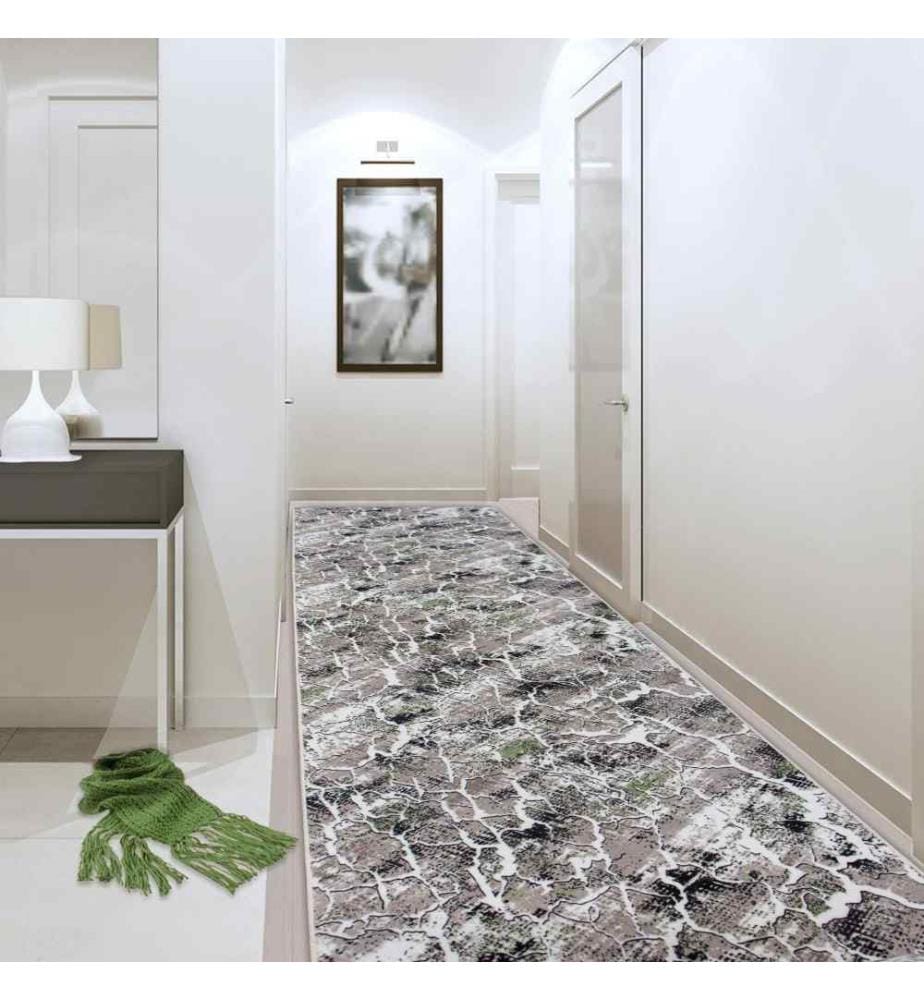 Tappeto da sala, 100 x 200, , Grigio, Verde, Poliestere, 1100 gr-m²,