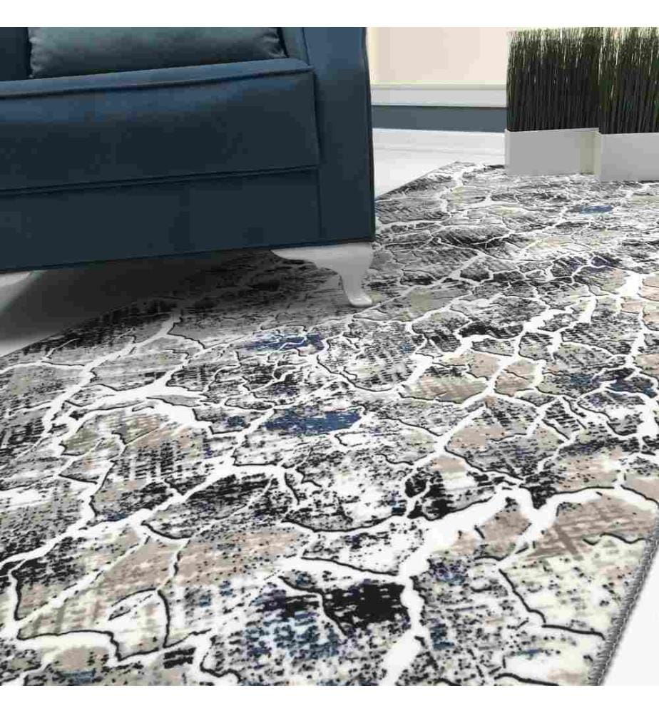 Tappeto da sala, 80 x 200, , Grigio, Blu, Poliestere, 1100 gr-m²,