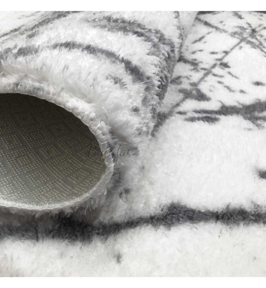 Tapis de hall, 80 x 400, , Gris, Blanc, Polyester, 1500 G-m²,