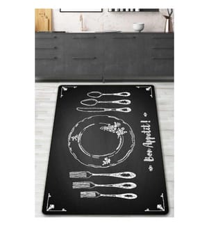 Teppich, Schwarz, Weiss, 100% Polyester, 80 x 120 cm