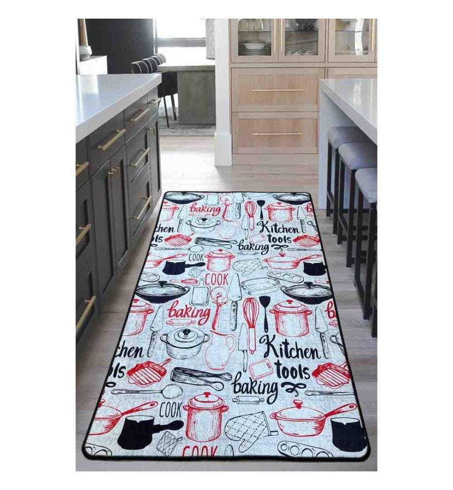 Tapis de salle, rouge, 100% polyester, 100 x 150 cm