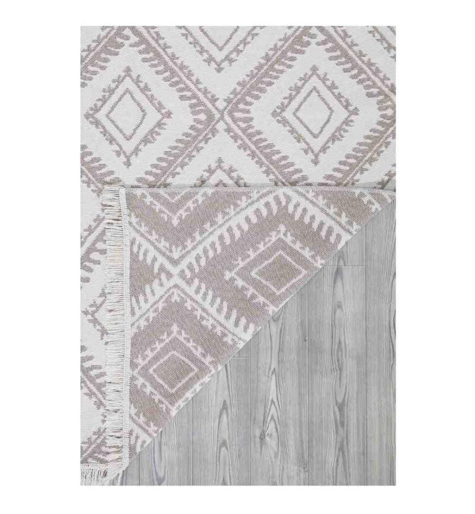 Flurteppich, Weiss, Beige, 100% Baumwolle, 80 x 300 cm