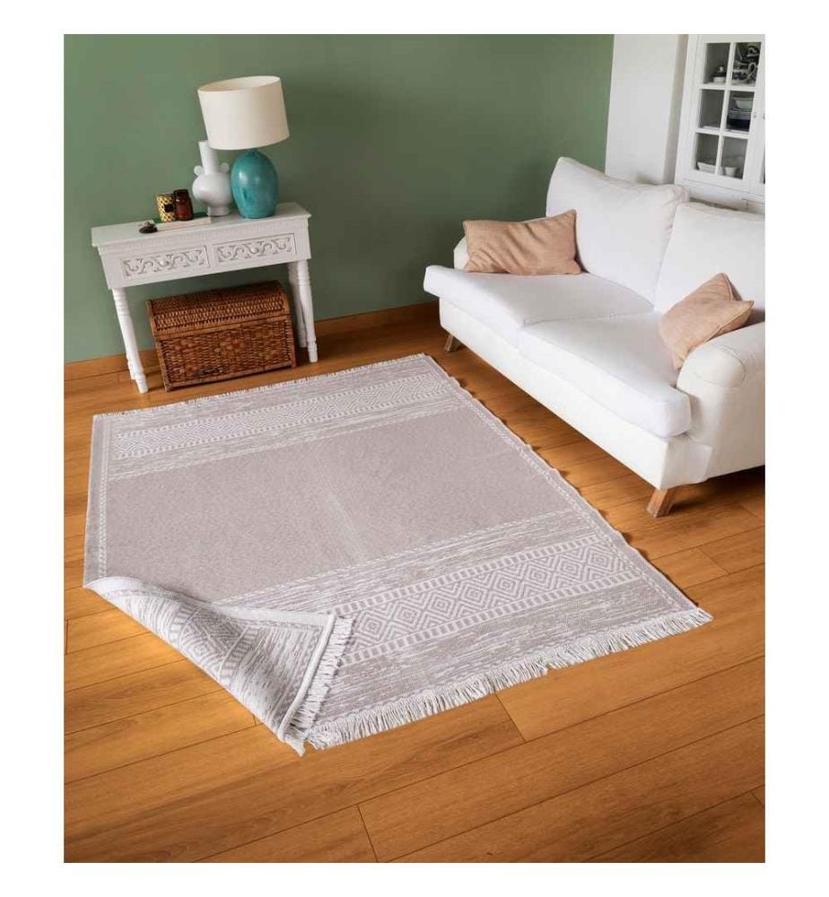 Flurteppich, Weiss, Beige, 100% Baumwolle, 80 x 300 cm