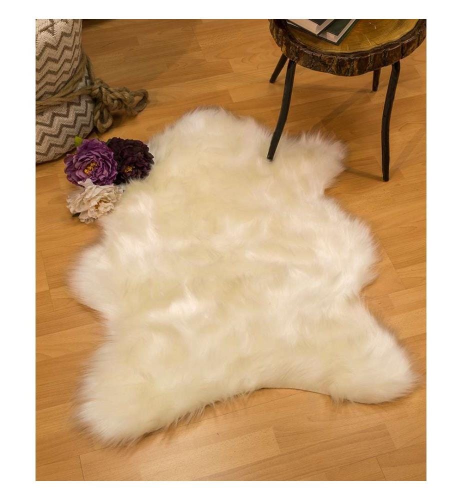 Tapis de salle, blanc, 100% polyester, 80 x 150 cm