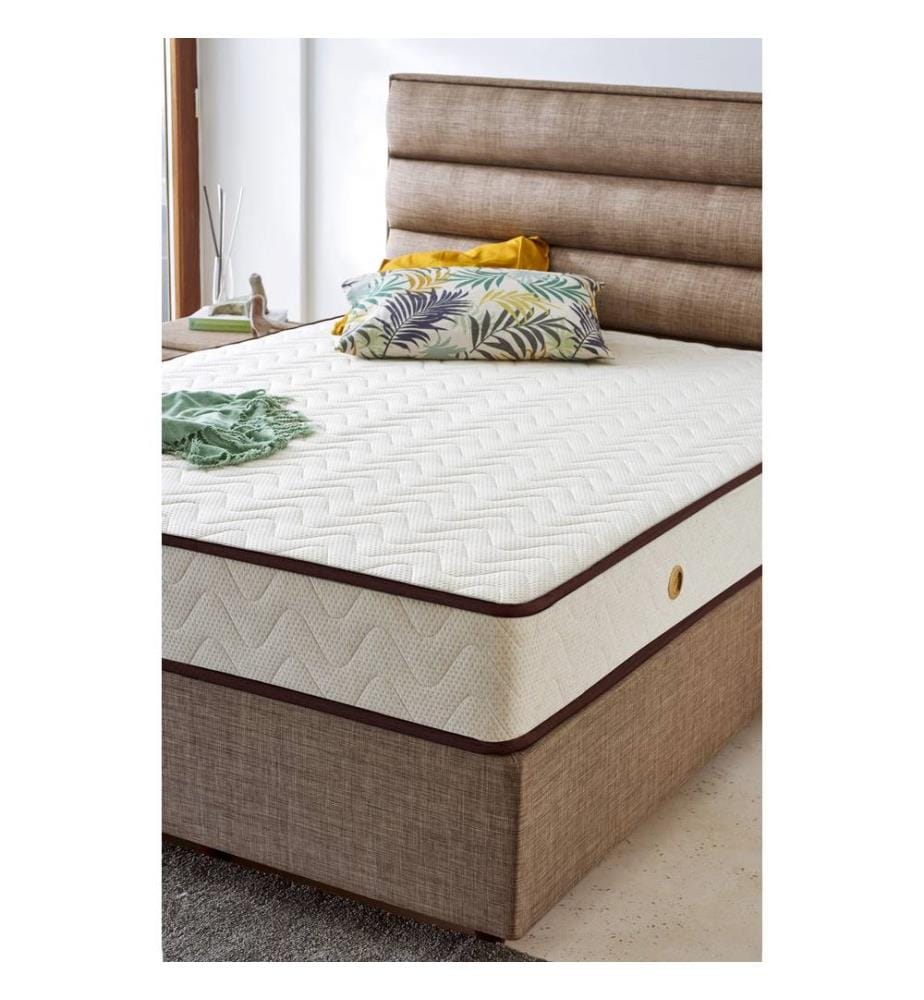 Materasso Bianco, Marrone, In Schiuma Fredda, 140X140X190 cm,
