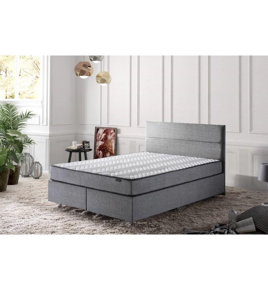 Bianco, Grigio, Materasso In Schiuma Fredda, 180X180X200 cm,