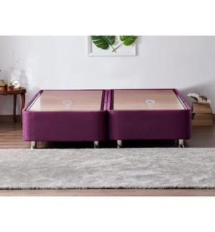 Sommier double, violet, cadre : Acier, Tissu : Soho Fabric