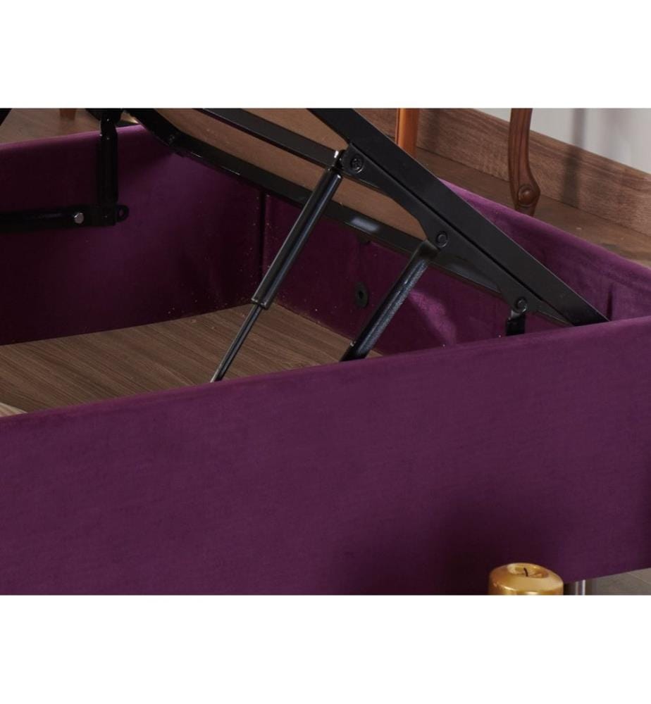 Sommier simple, violet, cadre : Acier, Tissu : Soho Fabric