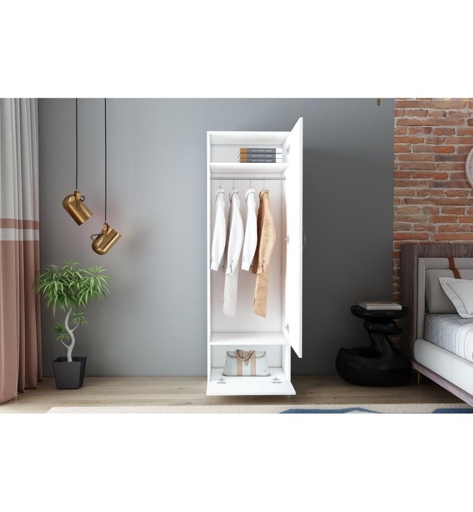 Bianco, Armadi, 187X60X47,1 cm, Piastra Di Particelle Rivestita Con Melamina