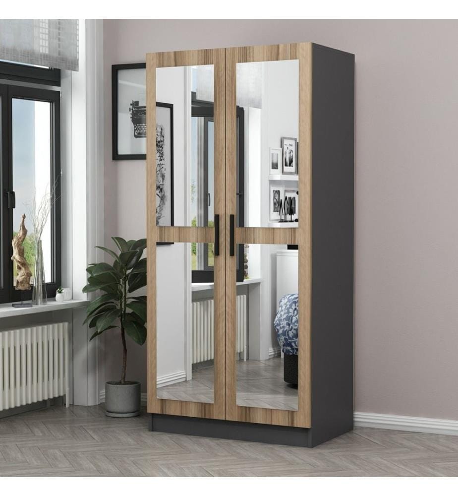 Armoire, Anthracite, Chêne, Panneau de particules mélaminé