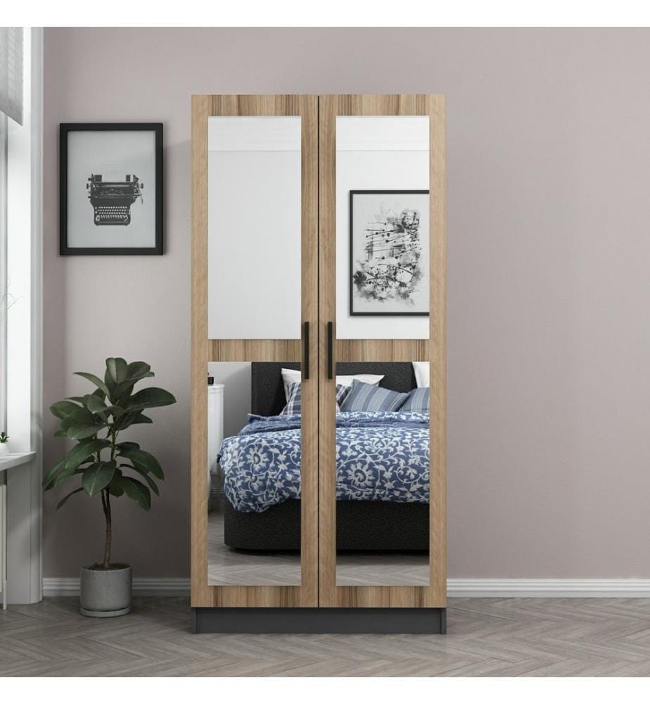 Armoire, Anthracite, Chêne, Panneau de particules mélaminé