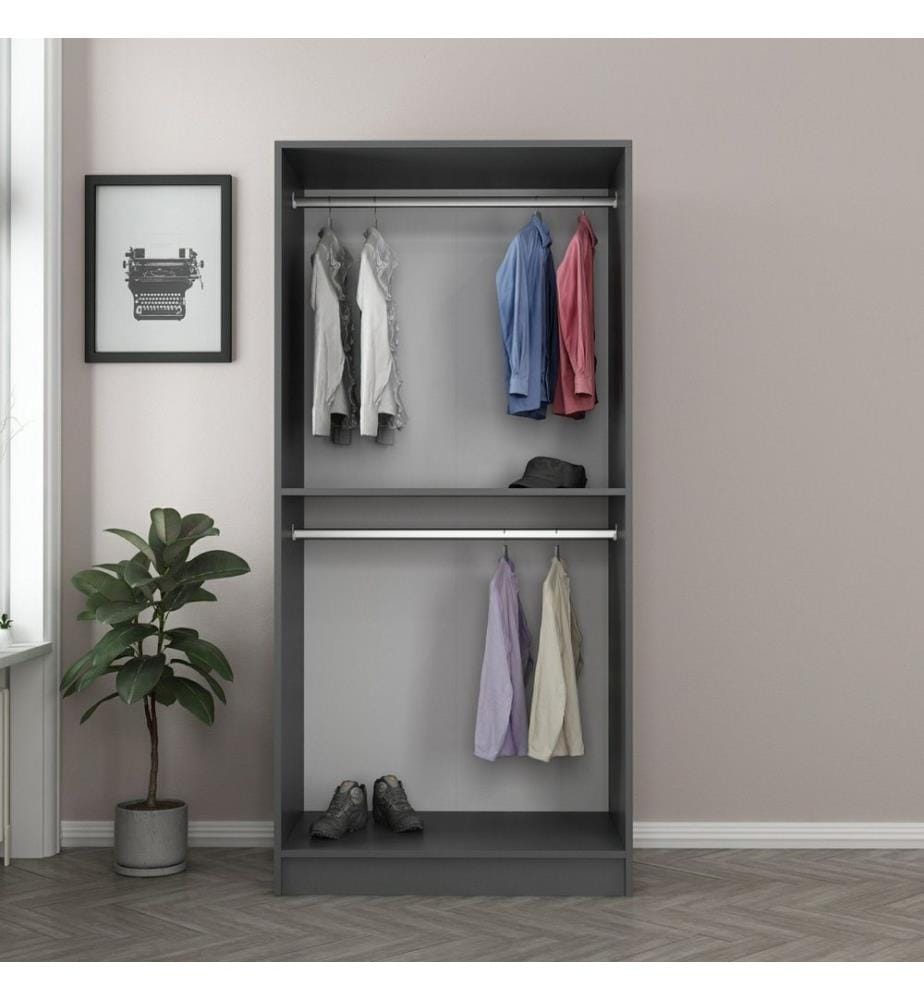 Armoire, Anthracite, Chêne, Panneau de particules mélaminé