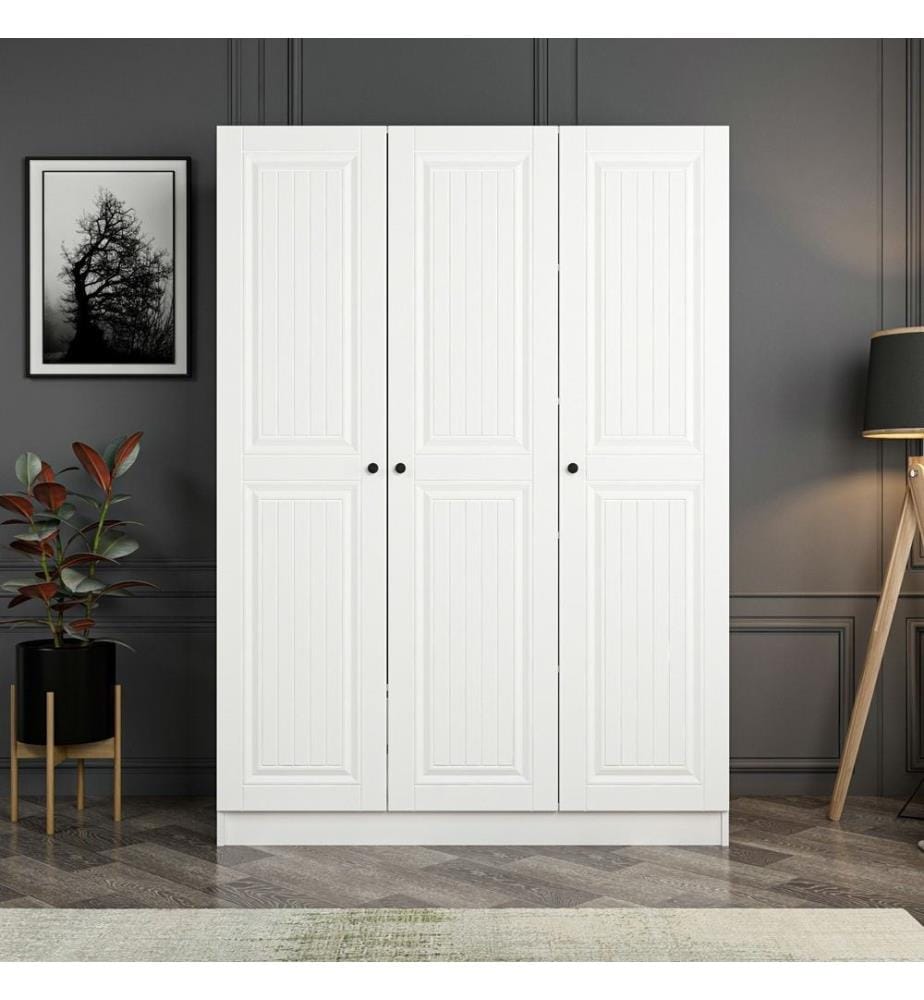 Armoire, blanche, panneau de particules mélaminé